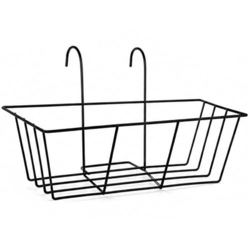 ecofynd 5 Pack Round Metal Hanging Flower Pot Stand For Railing planters, Gamla stand Pot Holder for Balcony decoration items outdoor, Plant stands for balcony, Flower pot stand indoor (Black, PS028) - Image 10