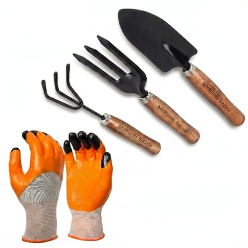 MYPlantsBazaar Premium 6-Piece Gardening Tool Kit - Heavy Duty, Rust-Resistant Steel Garden Hand Tools Set with Ergonomic Handles | Includes Pruner, Trowel, Rake, Fork & Weeder - Image 9