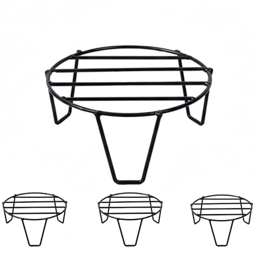 ORILEY 4 Pcs Round Plant Stand Galvanised Metal Flower Pot Holder Rust Resistant Gamla Support Corner Rack Outdoor Display Shelf for Home Garden Balcony Decoration (Black) - Image 22