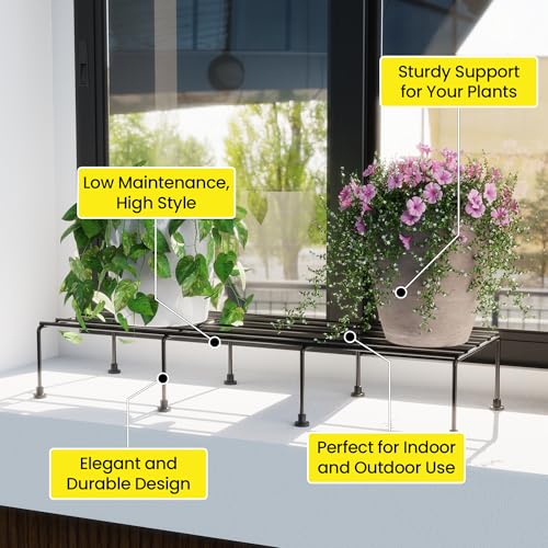 WonderStand TITAN Plant Stands (Set of 4) Plant Stand for Balcony Rust proof Metal Plant Stand for Living Room with 7 Layer Coating (Rectangle Black) - Image 2