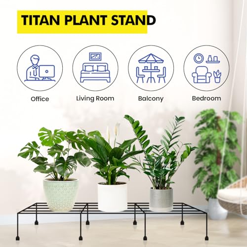 WonderStand TITAN Plant Stands (Set of 4) Plant Stand for Balcony Rust proof Metal Plant Stand for Living Room with 7 Layer Coating (Rectangle Black) - Image 7