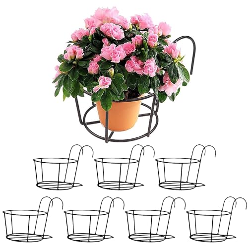 ORILEY 4 Pcs Round Plant Stand Galvanised Metal Flower Pot Holder Rust Resistant Gamla Support Corner Rack Outdoor Display Shelf for Home Garden Balcony Decoration (Black) - Image 13