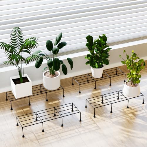 WonderStand TITAN Plant Stands (Set of 4) Plant Stand for Balcony Rust proof Metal Plant Stand for Living Room with 7 Layer Coating (Rectangle Black) - Image 3