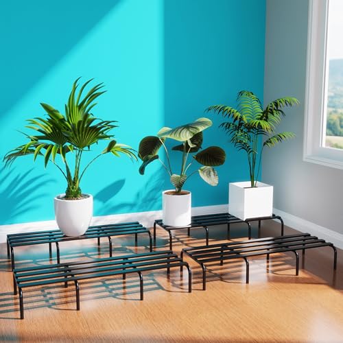 WonderStand TITAN Plant Stands (Set of 4) Plant Stand for Balcony Rust proof Metal Plant Stand for Living Room with 7 Layer Coating (Rectangle Black) - Image 11