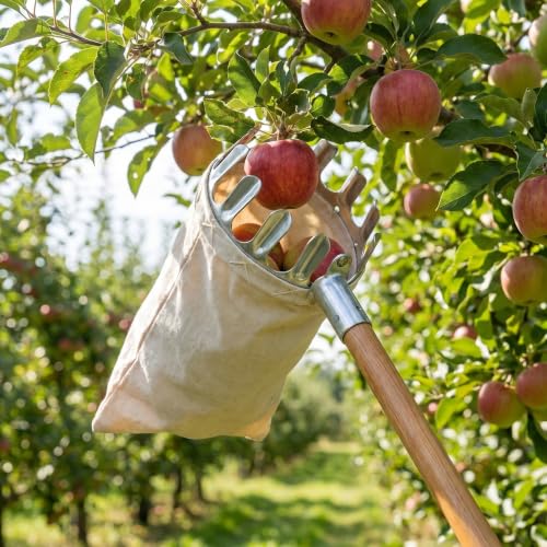 Fruit Picker with Net Basketfor Mango, Apple, Orange, Guava, Chikoo and Lemon Harvesting, Compatible with Extension Pole (Bag Style Fruit Picker) - Image 2