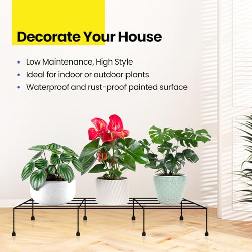 WonderStand TITAN Plant Stands (Set of 4) Plant Stand for Balcony Rust proof Metal Plant Stand for Living Room with 7 Layer Coating (Rectangle Black) - Image 5