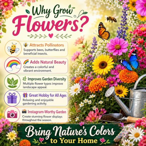 All Season Flower Seeds Combo Pack for Home Garden – 45 Varieties, 2700+ Seeds for Balcony, Terrace & Outdoor Gardening | High Germination Mixed Flower Seeds Kit for All Seasons - Image 6