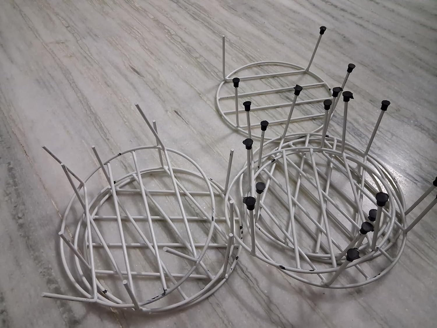 ORILEY Round Plant Stand Galvanised Metal Flower Pot Holder Gamla Support Corner Rack Outdoor Display Shelf for Home Garden Balcony Decoration - (Pack of 8, Black) - Image 33
